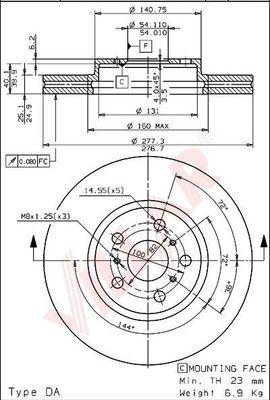 Villar 628.1673 - Тормозной диск autospares.lv