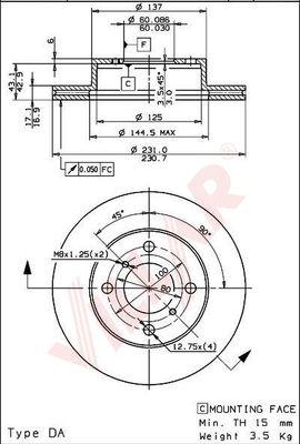 Villar 628.1091 - Тормозной диск autospares.lv