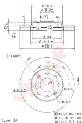 Villar 628.1049 - Тормозной диск autospares.lv