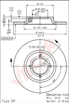 Villar 628.1059 - Тормозной диск autospares.lv