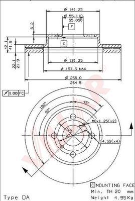 Villar 628.1056 - Тормозной диск autospares.lv