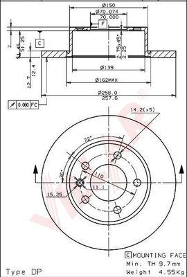 Villar 628.1051 - Тормозной диск autospares.lv