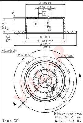 Villar 628.1058 - Тормозной диск autospares.lv