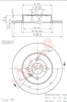 Villar 628.1052 - Тормозной диск autospares.lv