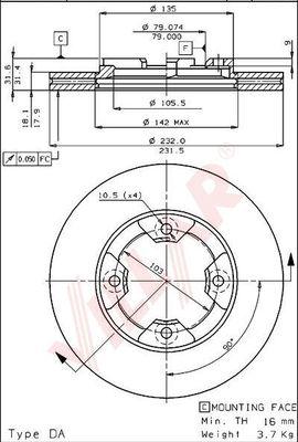 Villar 628.1064 - Тормозной диск autospares.lv