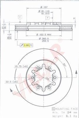 Villar 628.1019 - Тормозной диск autospares.lv