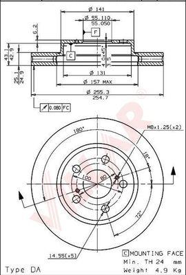 Villar 628.1011 - Тормозной диск autospares.lv