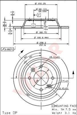 Villar 628.1084 - Тормозной диск autospares.lv