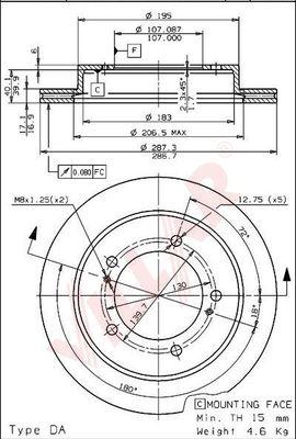 Villar 628.1088 - Тормозной диск autospares.lv