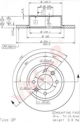 Villar 628.1087 - Тормозной диск autospares.lv