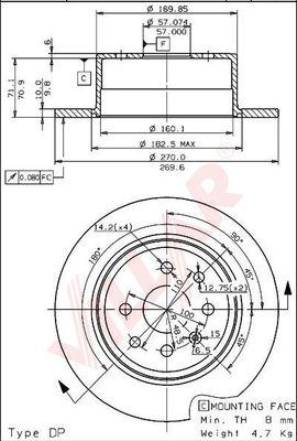 Villar 628.1039 - Тормозной диск autospares.lv