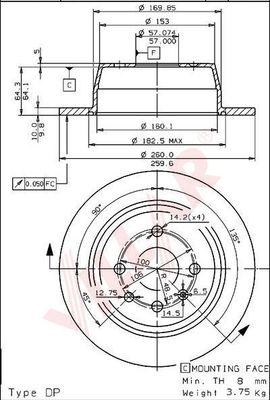 Villar 628.1036 - Тормозной диск autospares.lv