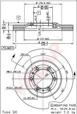 Villar 628.1033 - Тормозной диск autospares.lv