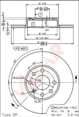 Villar 628.1021 - Тормозной диск autospares.lv