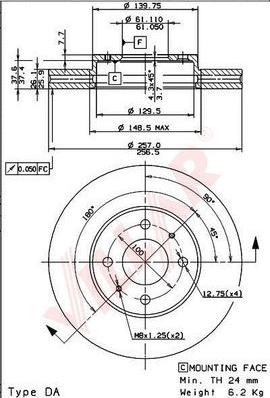 Villar 628.1028 - Тормозной диск autospares.lv