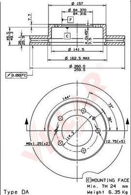 Villar 628.1023 - Тормозной диск autospares.lv