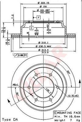 Villar 628.1022 - Тормозной диск autospares.lv