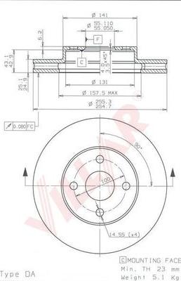 Villar 628.1027 - Тормозной диск autospares.lv