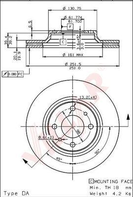 Villar 628.1079 - Тормозной диск autospares.lv