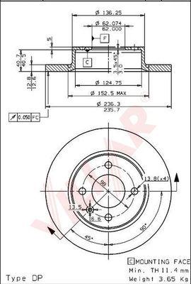 Villar 628.1078 - Тормозной диск autospares.lv