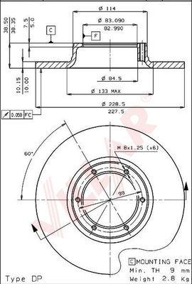 Villar 628.1144 - Тормозной диск autospares.lv