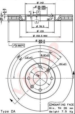 Villar 628.1156 - Тормозной диск autospares.lv