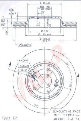 Villar 628.1153 - Тормозной диск autospares.lv