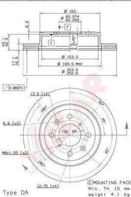 Villar 628.1100 - Тормозной диск autospares.lv