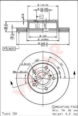 Villar 628.1108 - Тормозной диск autospares.lv