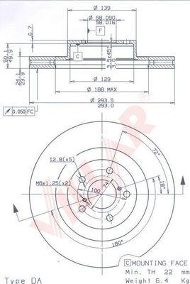 Villar 628.1102 - Тормозной диск autospares.lv