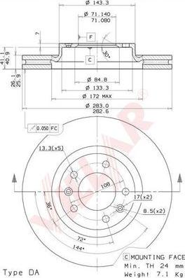 Villar 628.1118 - Тормозной диск autospares.lv