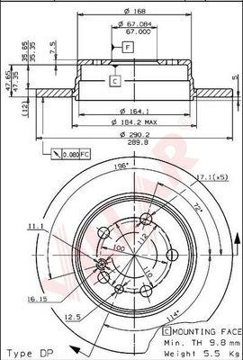 Villar 628.1189 - Тормозной диск autospares.lv