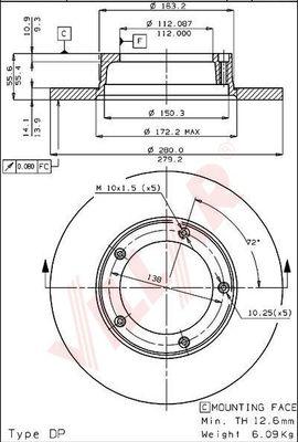 Villar 628.1137 - Тормозной диск autospares.lv