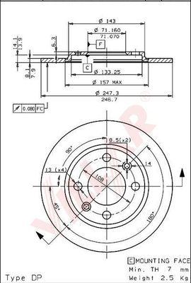 Villar 628.1121 - Тормозной диск autospares.lv