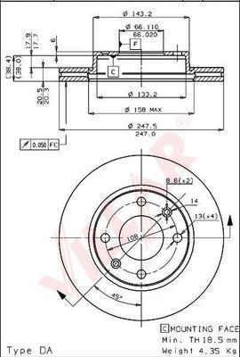 Villar 628.1123 - Тормозной диск autospares.lv