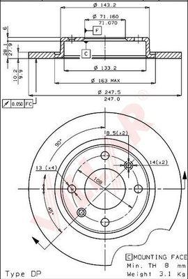 Villar 628.1122 - Тормозной диск autospares.lv