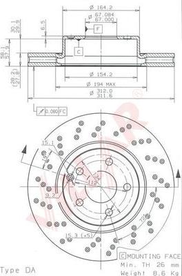 Villar 628.1893 - Тормозной диск autospares.lv