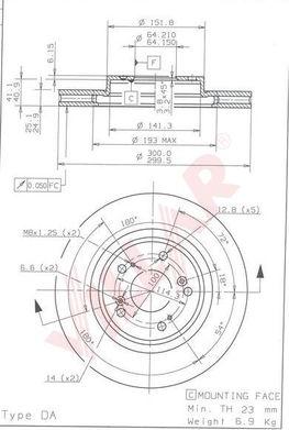 Villar 628.1845 - Тормозной диск autospares.lv