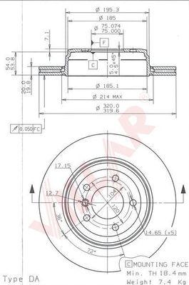 Villar 628.1843 - Тормозной диск autospares.lv