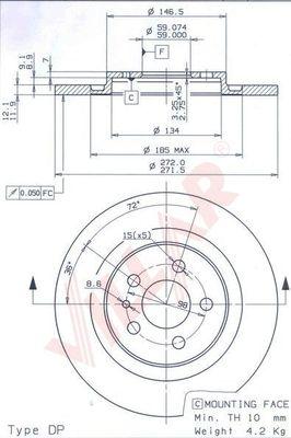 Villar 628.1847 - Тормозной диск autospares.lv