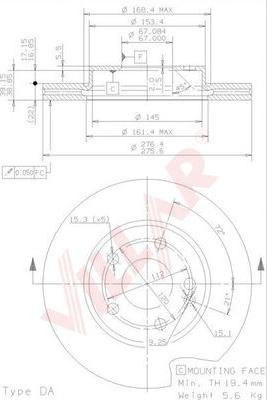 Villar 628.1850 - Тормозной диск autospares.lv