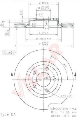 Villar 628.1851 - Тормозной диск autospares.lv