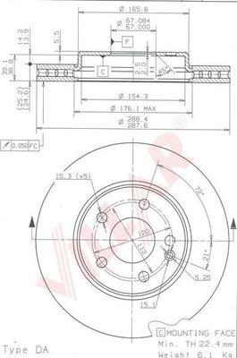 Villar 628.1867 - Тормозной диск autospares.lv