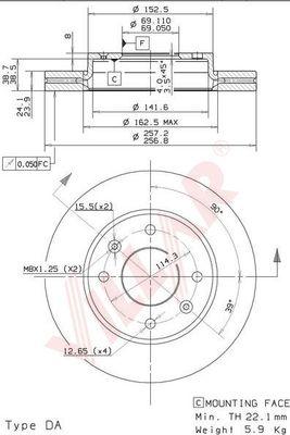 Villar 628.1805 - Тормозной диск autospares.lv