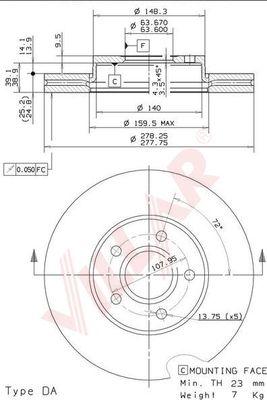 Villar 628.1801 - Тормозной диск autospares.lv