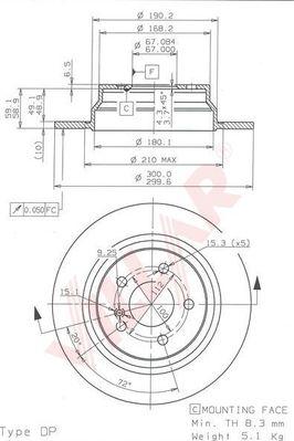 Villar 628.1814 - Тормозной диск autospares.lv