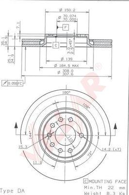 Villar 628.1810 - Тормозной диск autospares.lv