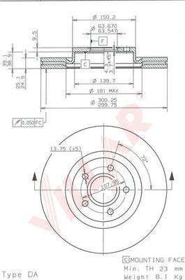 Villar 628.1812 - Тормозной диск autospares.lv