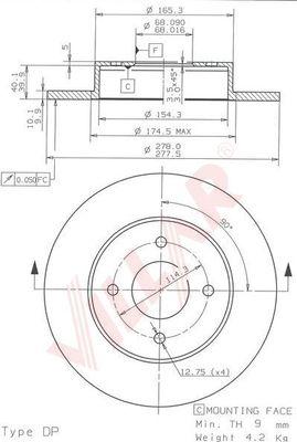 Villar 628.1888 - Тормозной диск autospares.lv