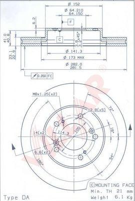 Villar 628.1882 - Тормозной диск autospares.lv